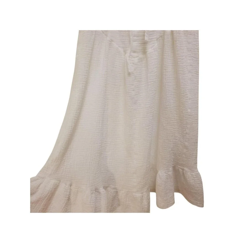 Sleeveless White Dress Tie Front Cutout Casual Sundress Summer Dress